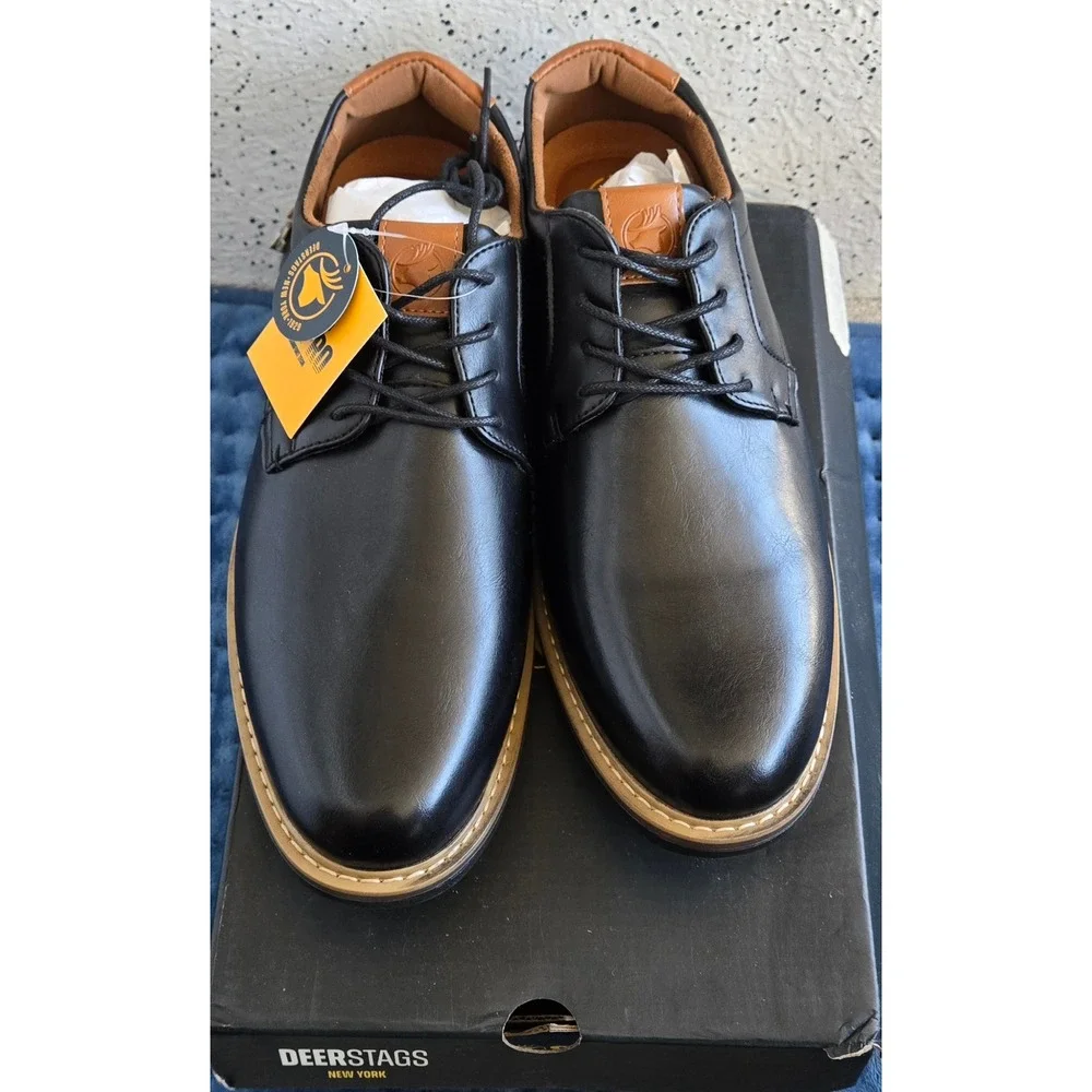 Deer Stags‎ Belmont Mens Black Vega Dress Shoes Comfort Oxford 10.5 M NEW